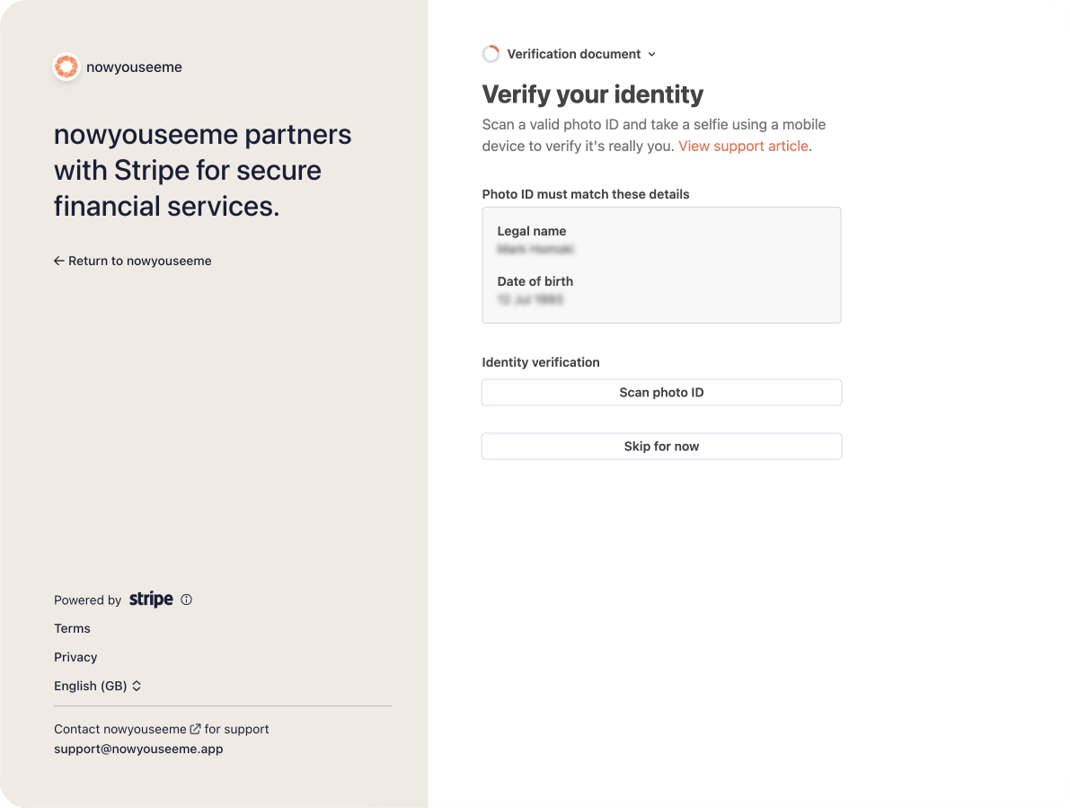 Verify your identity